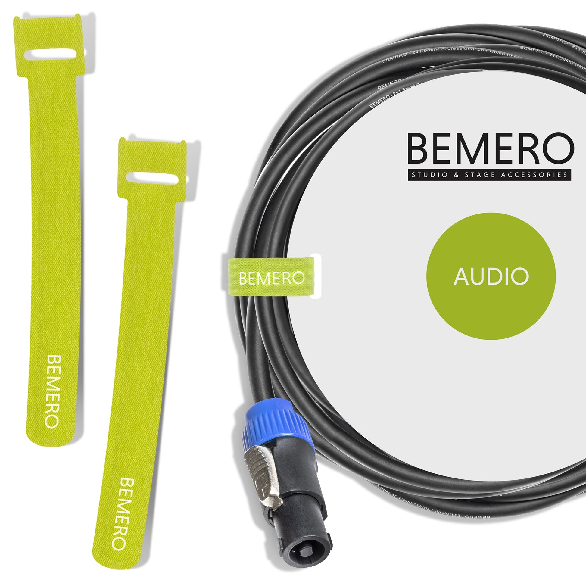 Bemero Audiokabel Speakon (NL4) auf Speakon (NL4) – 15 m, schwarz