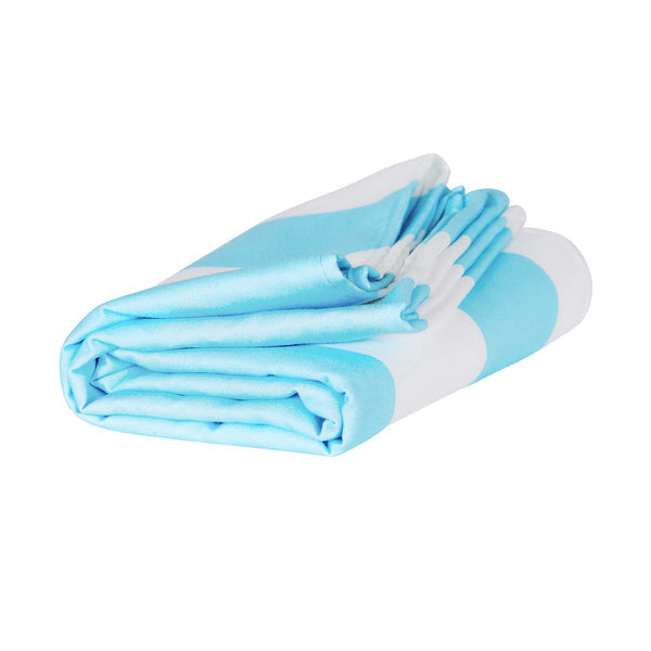 Dock & Bay Strandtuch CABANA – 90 × 200 cm, Weiss/Hellblau, Polyester/Polyamid
