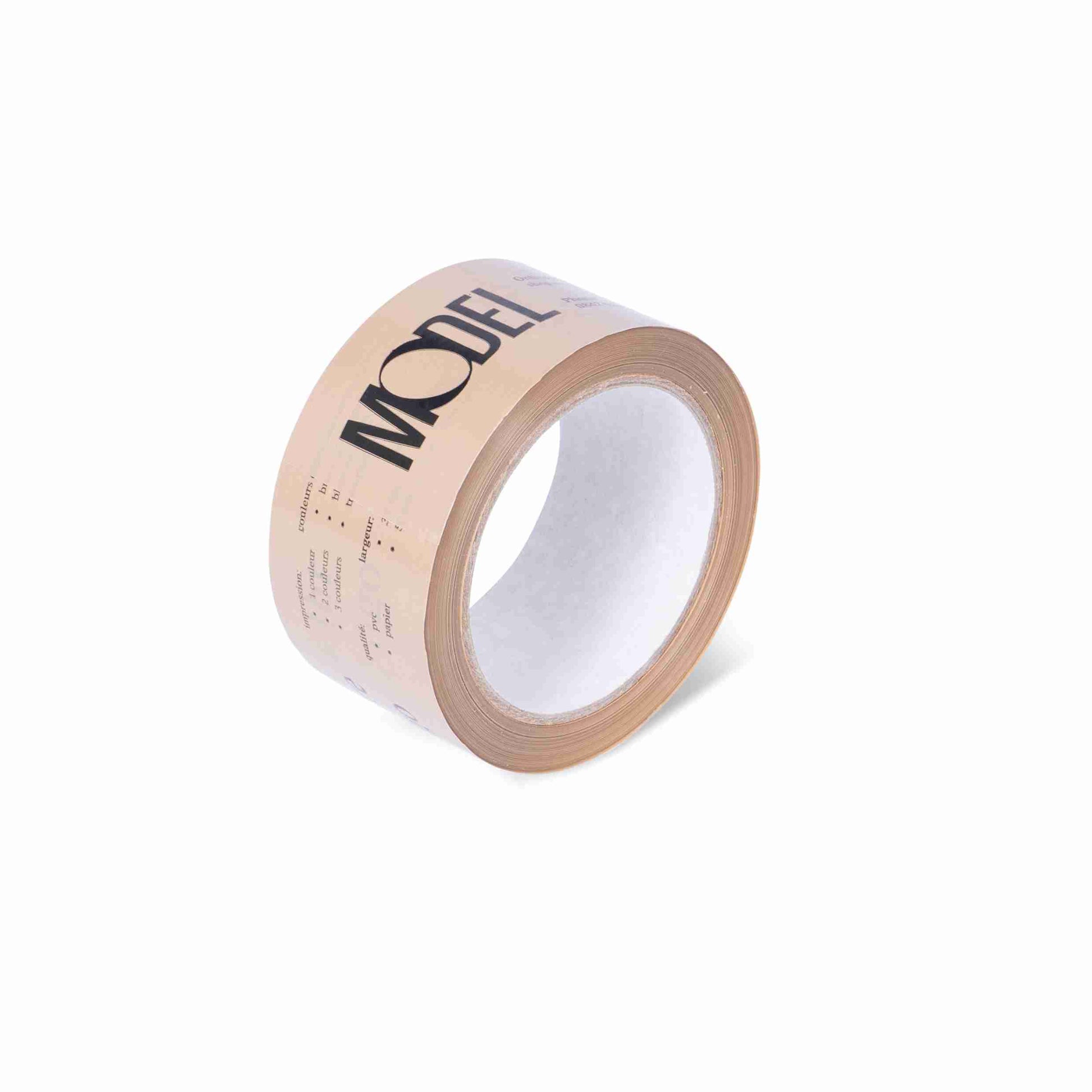 Model – Verpackungsklebeband, PVC, braun, 2‑farbig bedruckt – 38 mm × 66 m – 1 Palette (2'376 Stk.)