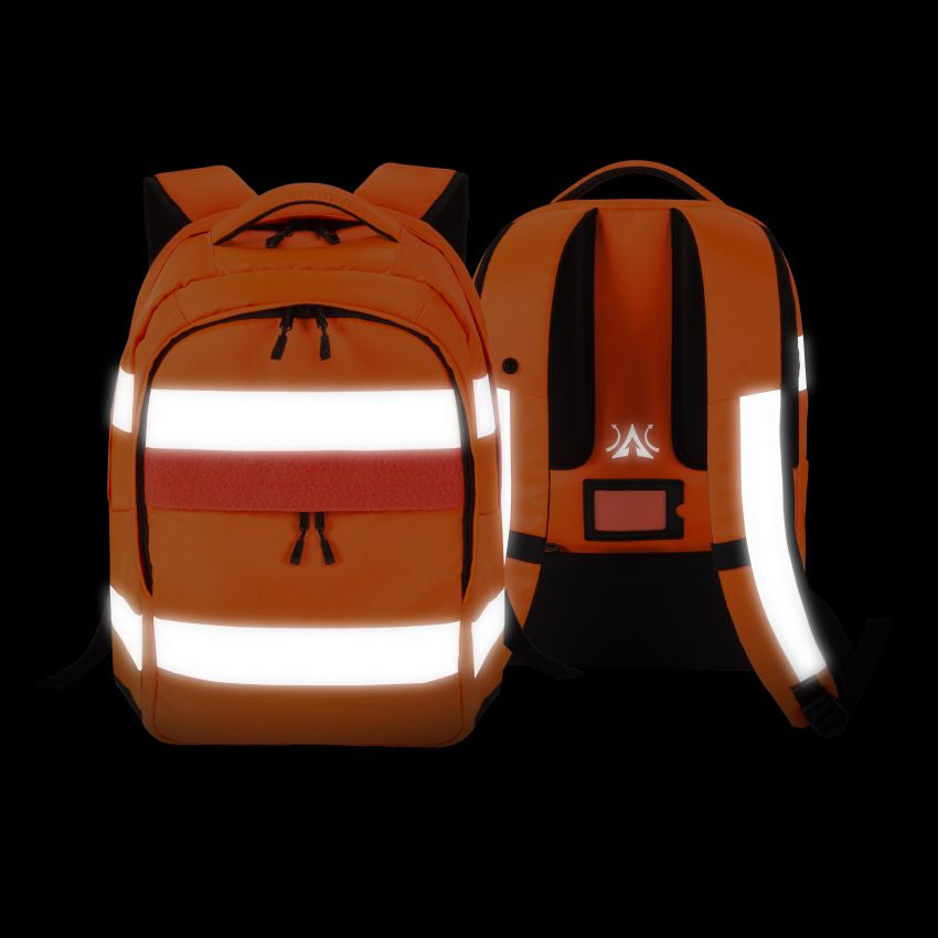 DICOTA Rucksack HI-VIS – Notebook-Rucksack – 25 l, rPET, orange, Reflexstreifen