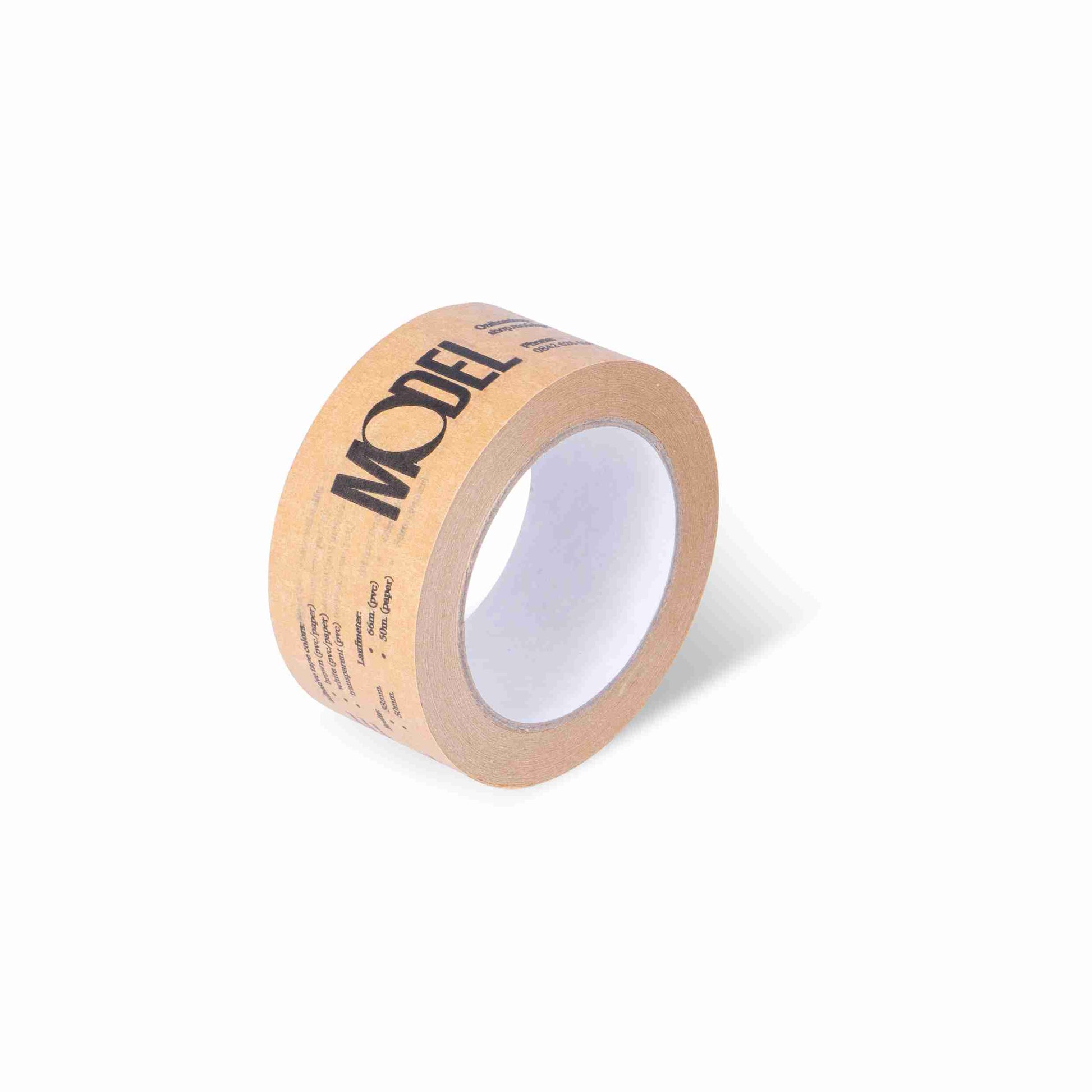 Model – Verpackungsklebeband, Papier, braun, 2‑farbig bedruckt – 50 mm × 50 m – 1 Stk., ab 252 Stk.