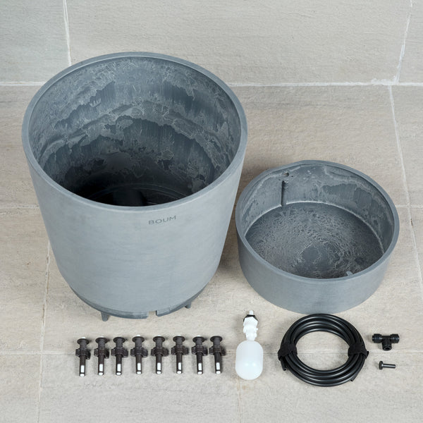 Boum Pflanztopf – 15 L – Kunststoff, Graubraun – Ø 32 × 36 cm