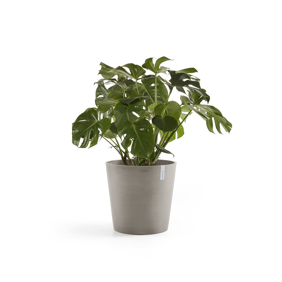 Ecopots Amsterdam Pflanzentopf – Ø 50 × 43,8 cm – Recycling-Kunststoff, Taupe