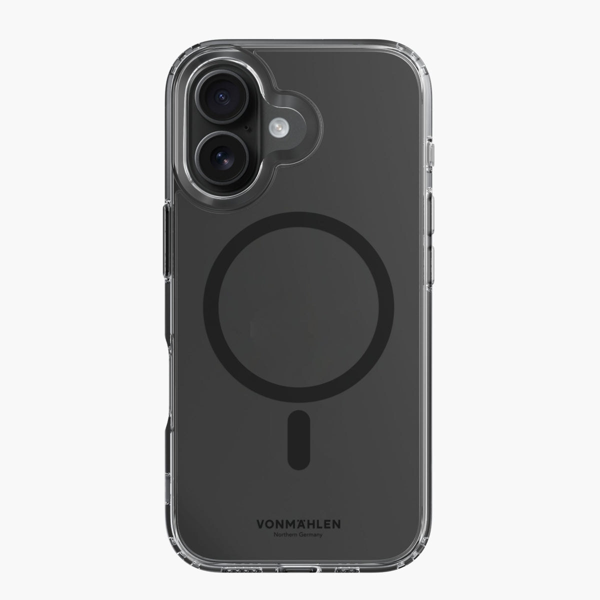 Vonmählen Backcover – für Apple iPhone 16 Plus, MagSafe, Kunststoff, Transparent/Schwarz