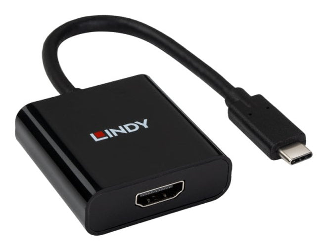 Lindy 43438 Adapter USB-C zu HDMI – 4K (3840 × 2160) @ 60 Hz, 0,15 m, HDMI 2.0, DP Alt Mode, HDCP