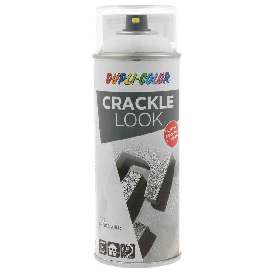 Dupli-Color Crackle Look Farbspray – Weiss, matt – 400 ml – für Glas, Metall, Kunststoff