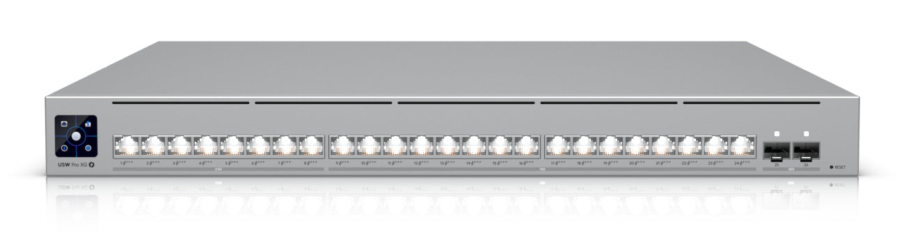 Ubiquiti Managed L3 Switch – 16× 10G, 8× 2,5G, 2× SFP28, PoE, PoE-Budget 720 W, 1U, 19"