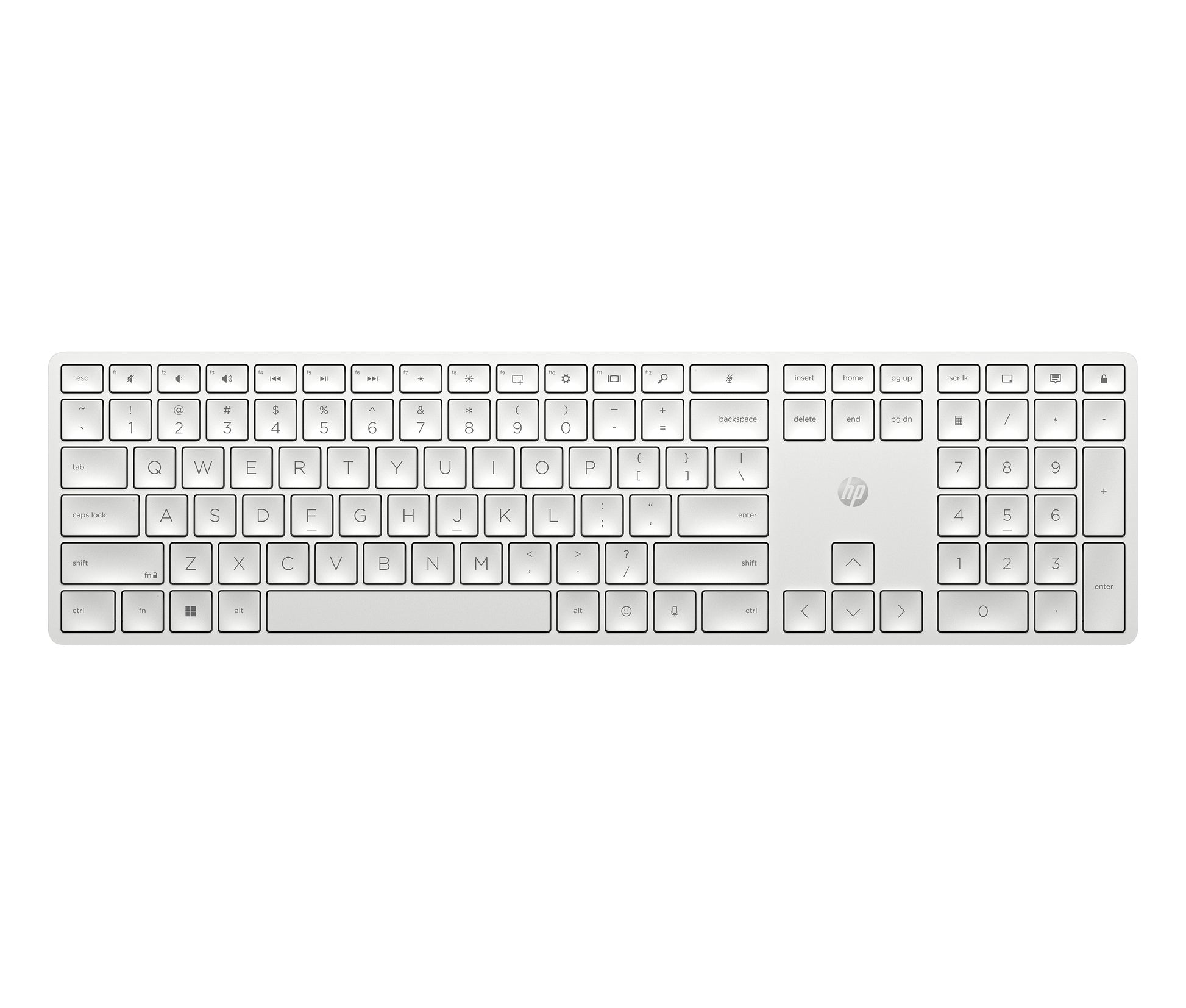 HP 450 – Tastatur – kabelgebunden & 2,4 GHz (USB-A Empfänger) – programmierbar – niedriges Profil – Schwarz