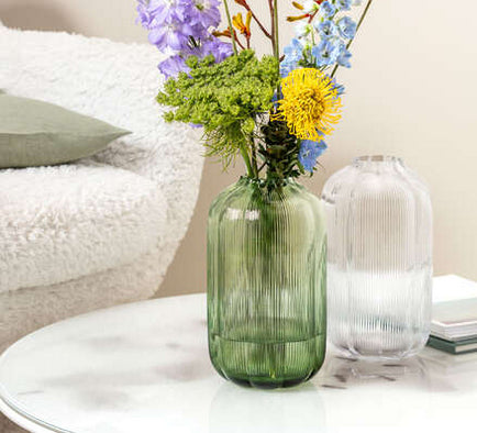 Villeroy & Boch Vase Fleur, Glas, Grün, 28 cm