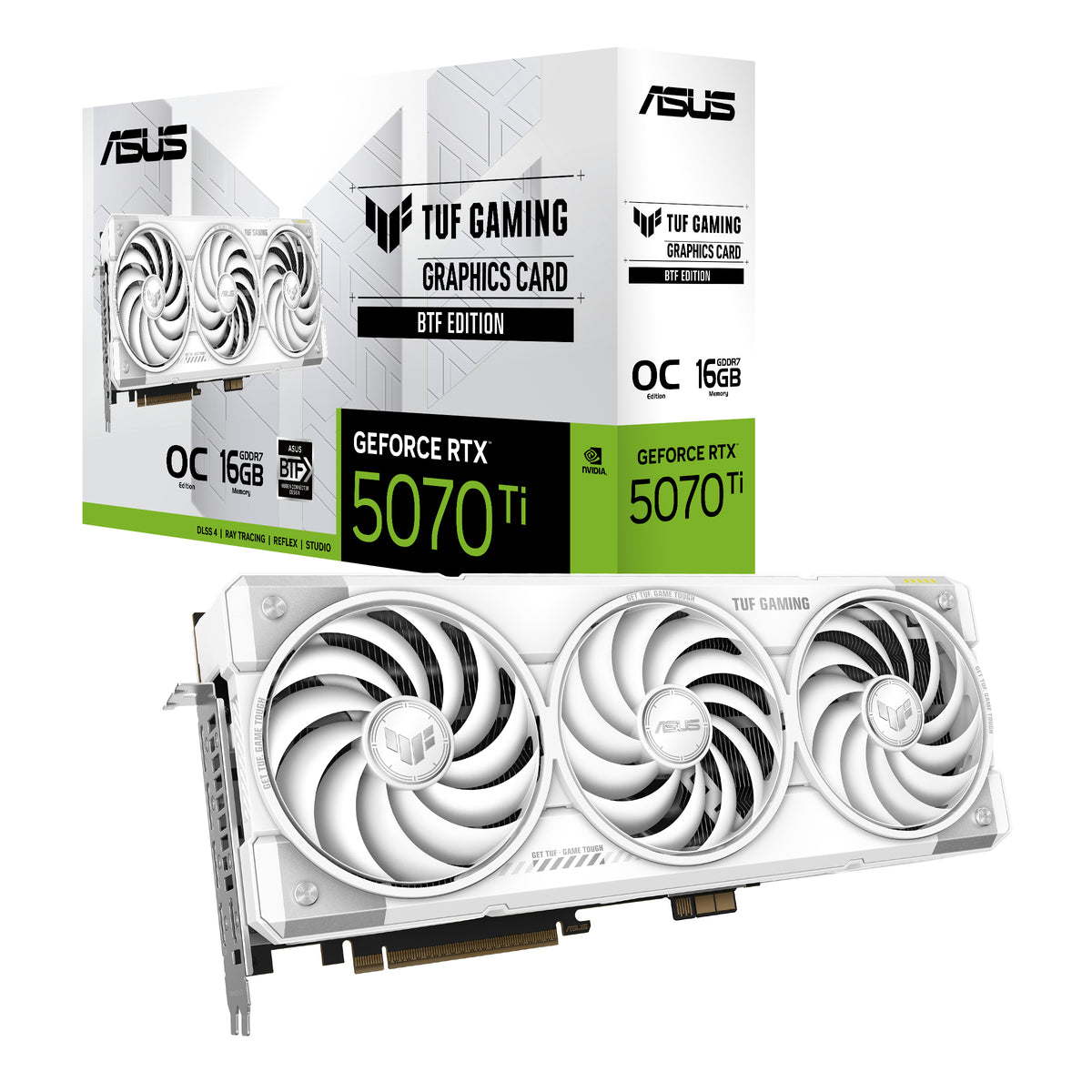 ASUS TUF-RTX5070TI-O16G-BTF-WHITE – PCIe Grafikkarte – RTX 5070 Ti, 16 GB GDDR7, 3×DP, 2×HDMI, PCIe 5,0