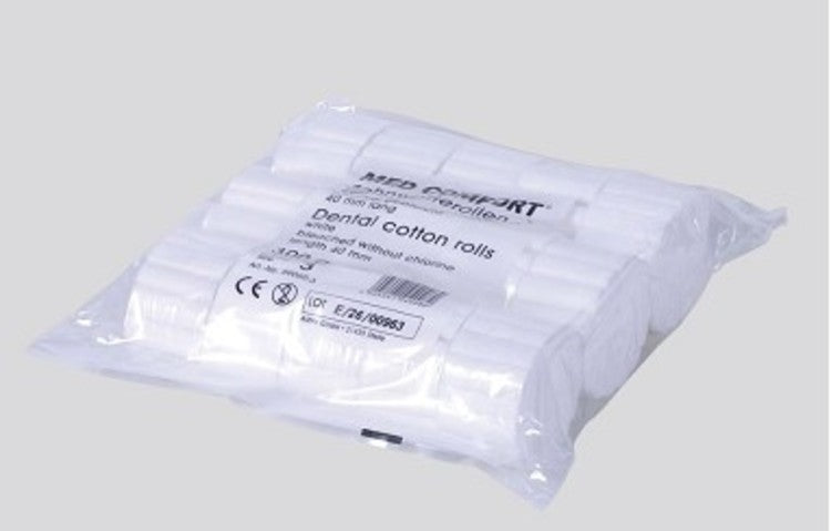 Ampri Watterolle – Ø 12 mm, Länge 40 mm, 450 Stück, Baumwolle, Weiss