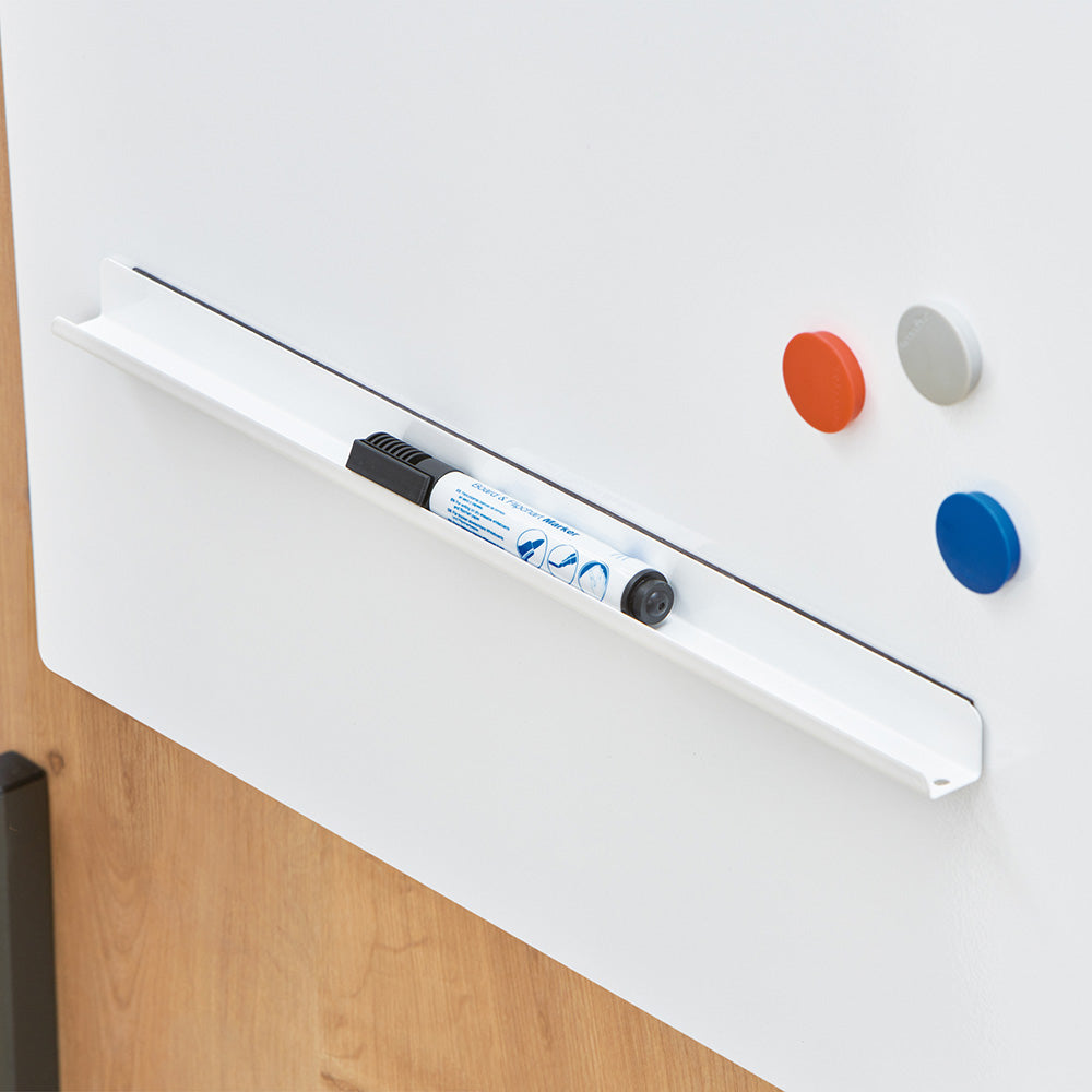 Rocada Whiteboard – 115 × 75 cm, lackierter Stahl, magnetisch, Holzrahmen, Eiche, Wandmontage