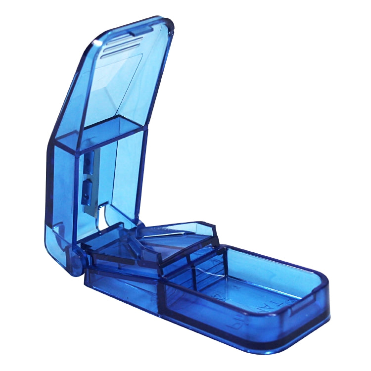 Ampri Tablettenteiler Med-Comfort – 8,5 × 3,5 × 2,5 cm, blau, Polycarbonat/Edelstahl