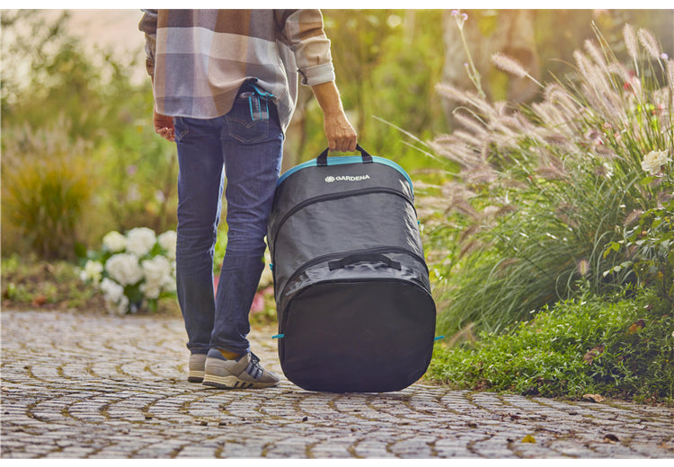 Gardena Mehrzweckbeutel PopUp – 130 l, Recycling-Kunststoff, Schwarz, Grün, 460 × 600 × 460 mm