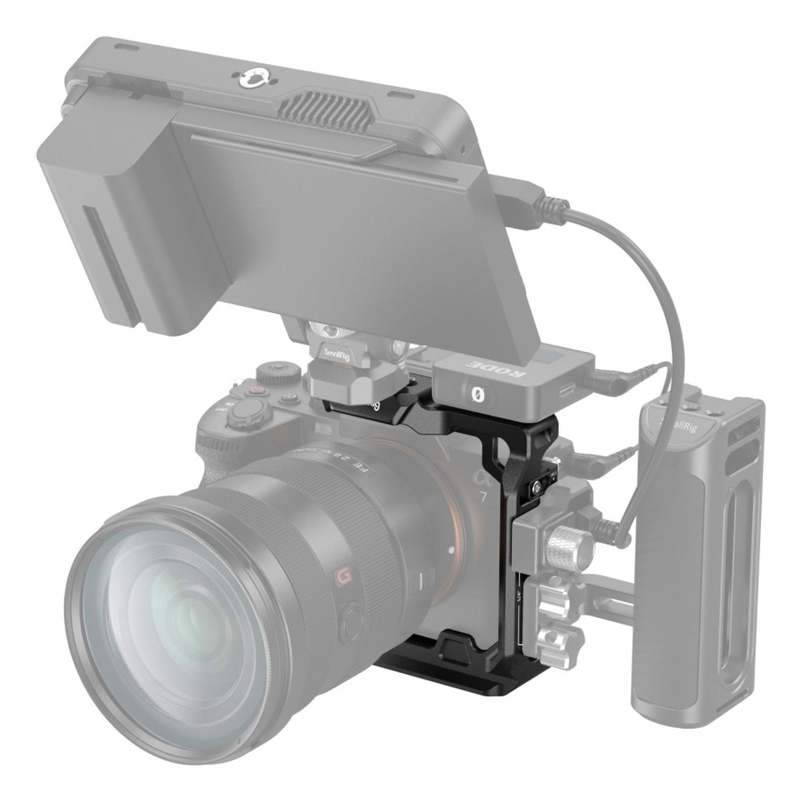 SmallRig Half Cage – für Sony Alpha 7R V, Alpha 7 IV, Alpha 7S III und andere – Schwarz – 98,5 × 51,3 × 108 mm