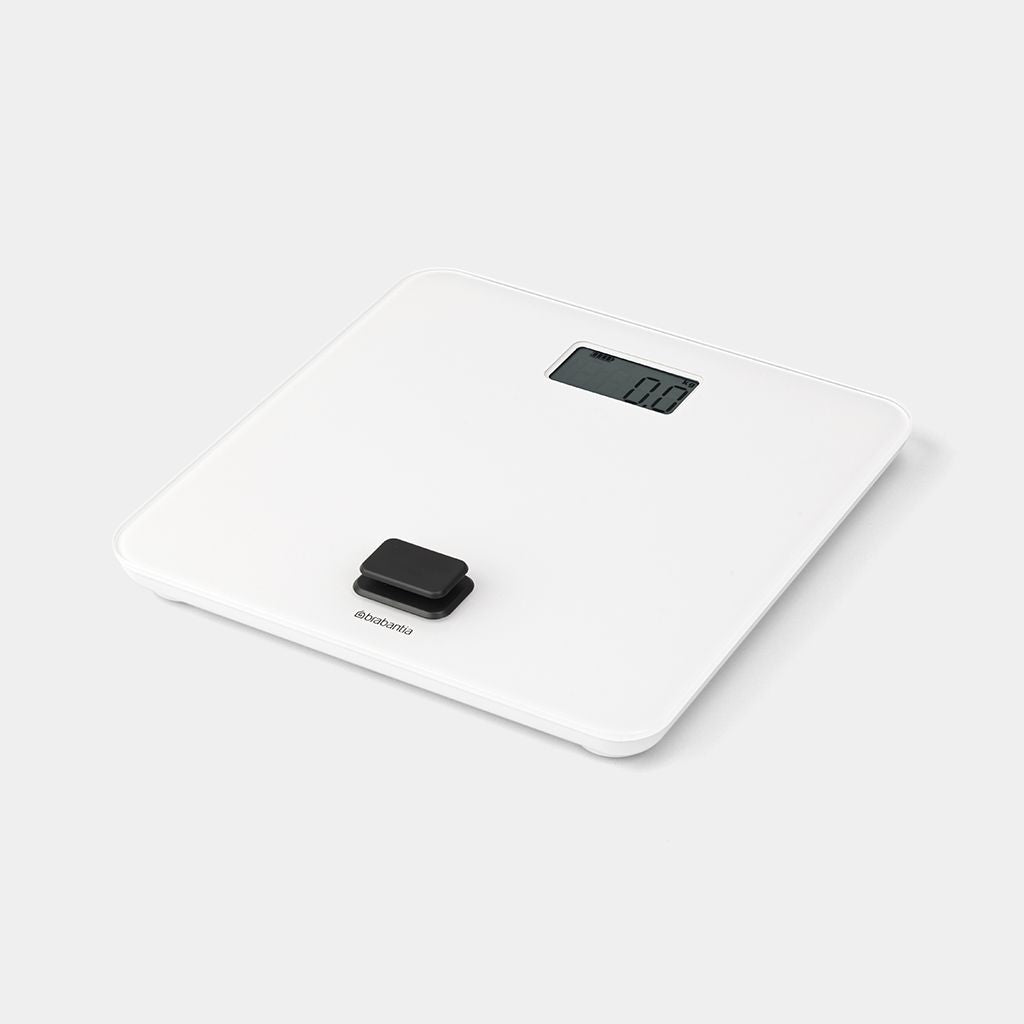 Brabantia Universalwaage 281365 – Tragkraft 150 kg, Teilung 100 g, Wiegefläche 30 × 30 cm, Sicherheitsglas