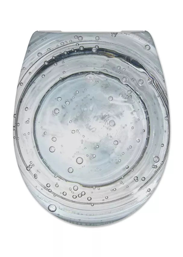 Diaqua Laval – WC-Sitz – Duroplast, Hellblau, Verlängert, mit Deckel, 38 × 44,5 cm