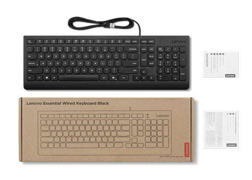 Lenovo Tastatur – kabelgebunden, USB-A, auslaufsicher, schwarz