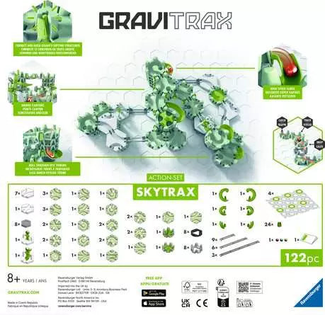 Ravensburger GraviTrax Action-Set M Skytrax Murmelbahn – 122-teilig – ab 8 Jahren – Kunststoff – FSC