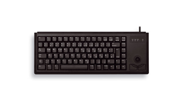 CHERRY Tastatur, kabelgebunden (PS/2), US-Layout (EN), Fullsize (mit Ziffernblock), mit Trackball
