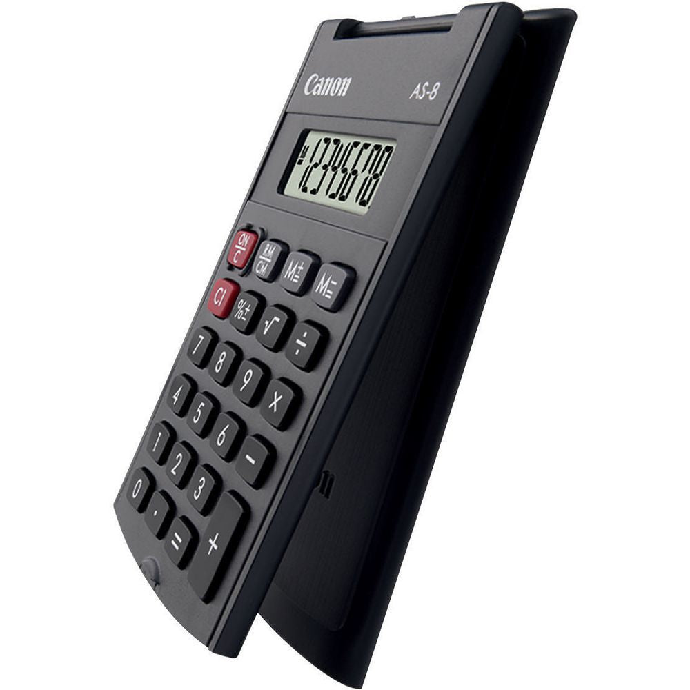 Canon Taschenrechner AS-8 – 8-stellig, LCD, Batterie, dunkelgrau, 60×97×11 mm