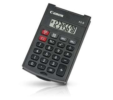 Canon Taschenrechner AS-8 – 8-stellig, LCD, Batterie, dunkelgrau, 60×97×11 mm