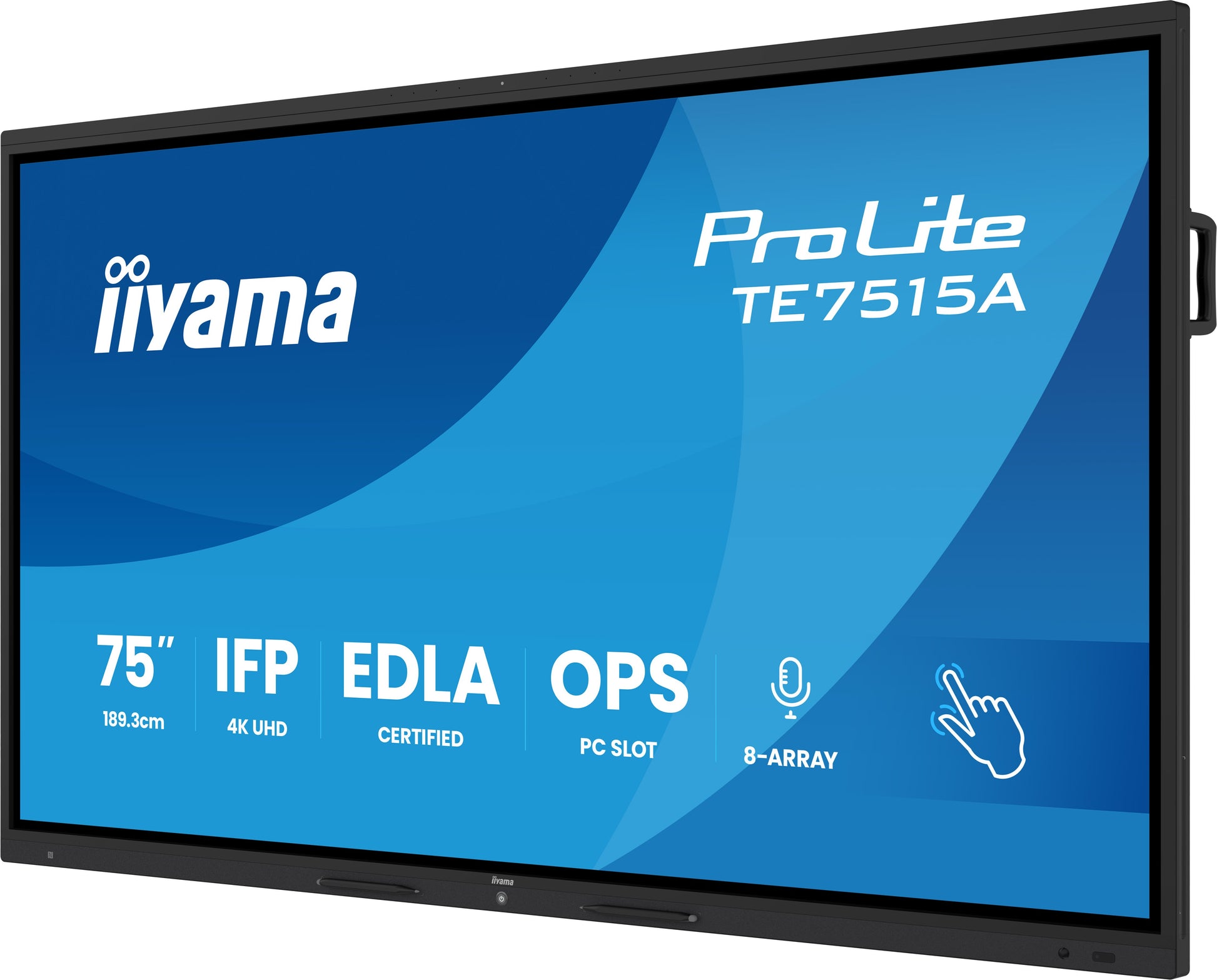 iiyama TE7515A-B2AG – 75" Touch, 3840 × 2160 (4K), VA, USB-C 100 W, LAN