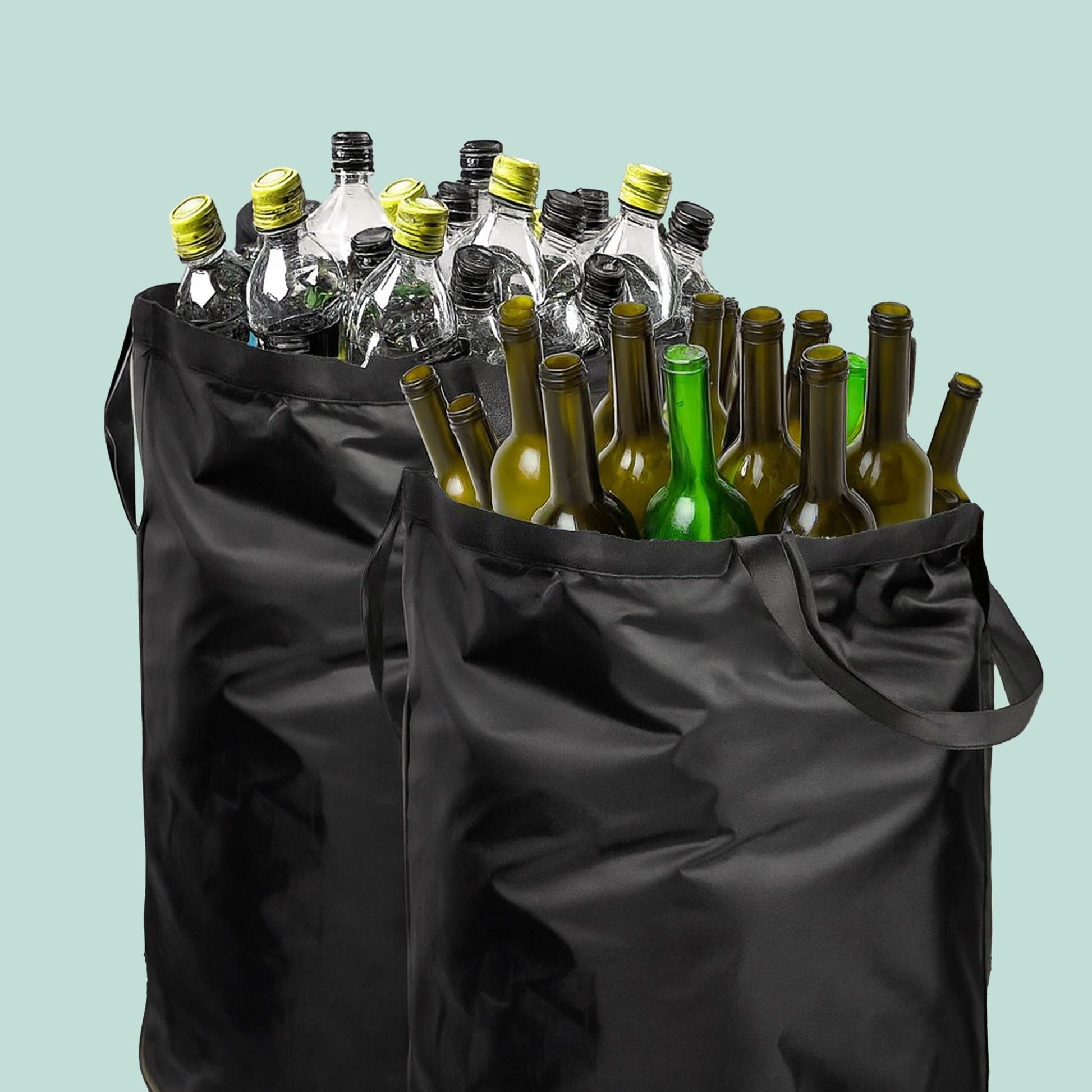 Relaxdays Recyclingbox – 160 l – Kunststoff, rechteckig – schwarz – 2-fach
