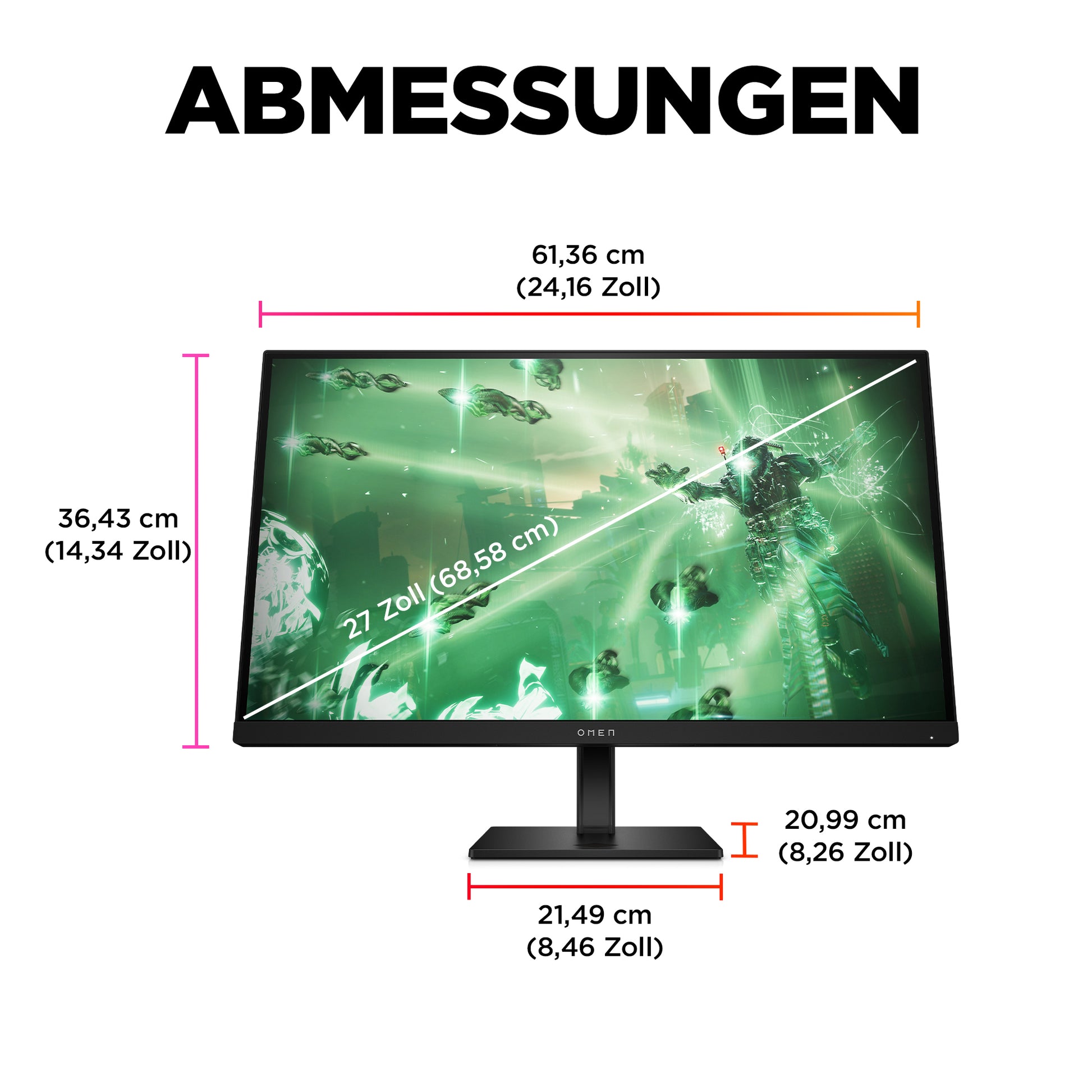 HP OMEN 27Q – Monitor, 27" 2560 × 1440 (WQHD), 165 Hz