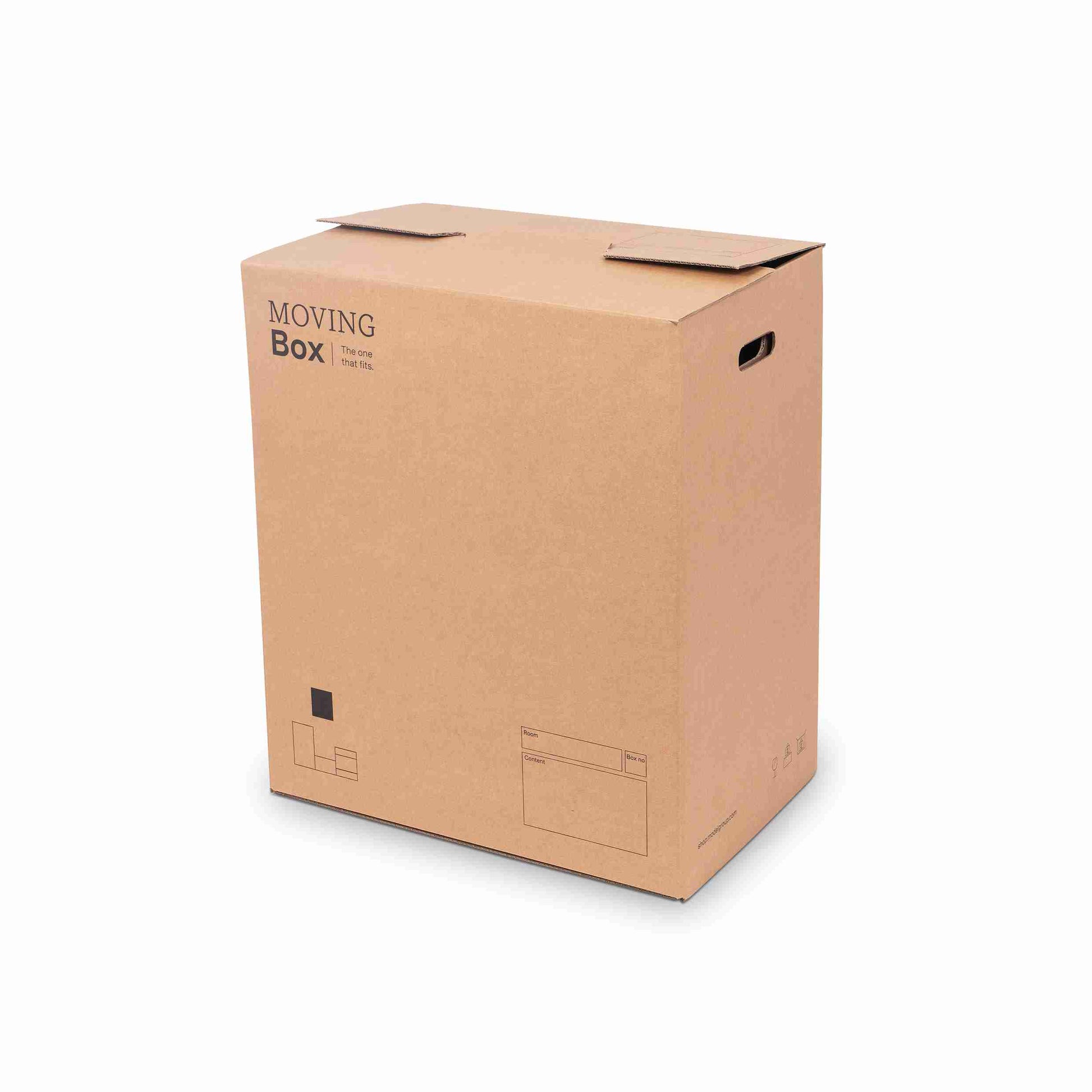 Model Fix-Aufrichtekarton – 567 × 358 × 688 mm, braun, modularer Aufbau, Deckel – 1 Stk., ab 50 Stk.