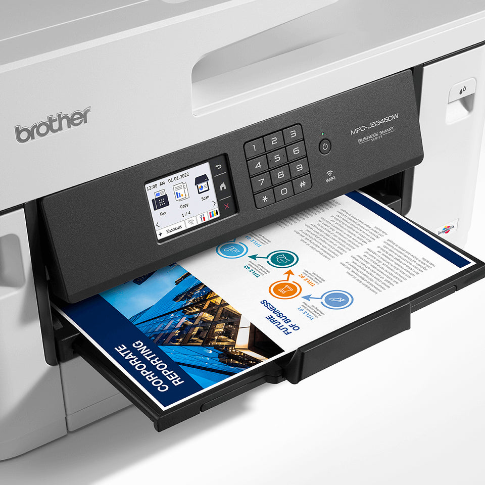 Brother Mfc-J5345Dw Multifunktionsgerät – Farbtintenstrahl-Multifunktionsdrucker, A3, 4-in-1, Duplex, ADF, WLAN/LAN