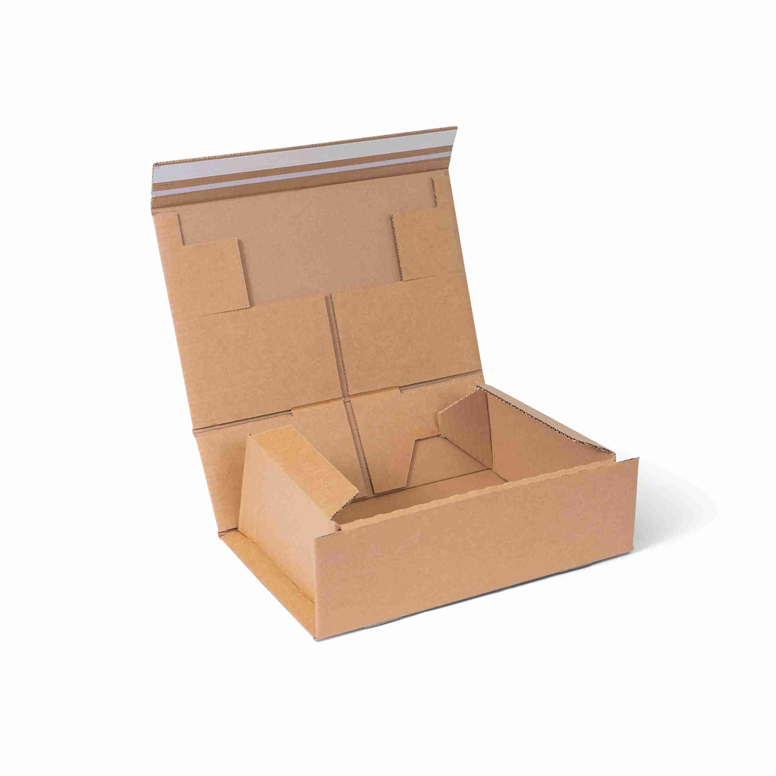 Model Versandverpackung – 305 × 212 × 110 mm, braun, Aufreissband, selbstklebend – 1 Stk., ab 60 Stk.