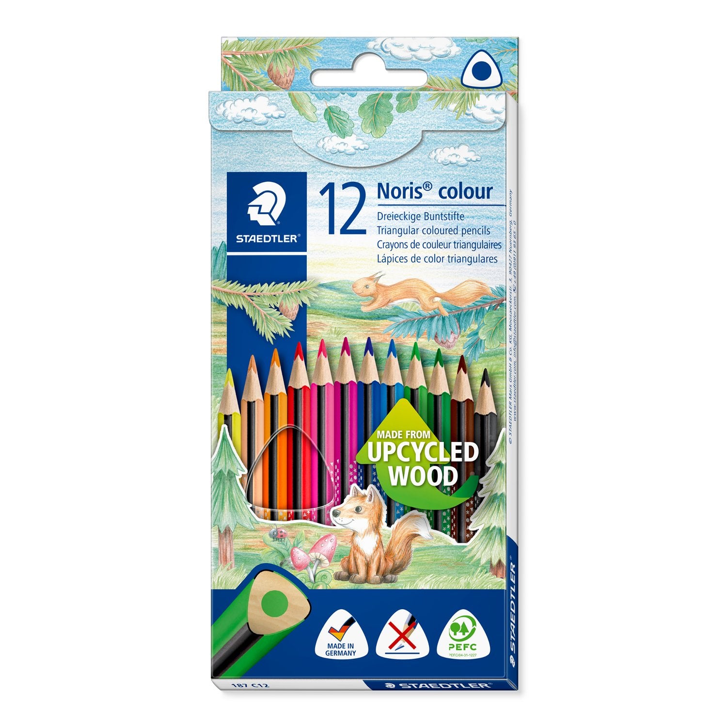 STAEDTLER Noris colour Farbstifte – 12 Stk., ergonomisch, Karton