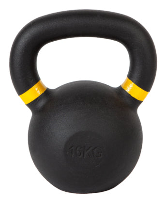 Fitcom Kettlebell, 16 kg, Ø 16,0 cm × 24,5 cm, Gusseisen, Schwarz