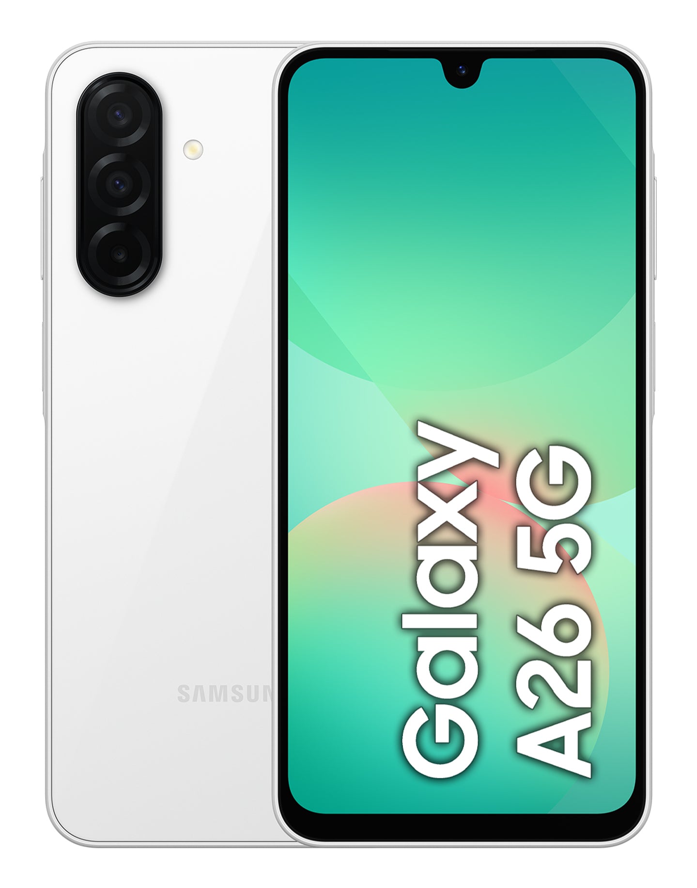 Samsung Galaxy A26 5G – weiss, 6,7", 1080 × 2340, Android 15, 128 GB, 6 GB, Hybrid Dual-SIM, IP67