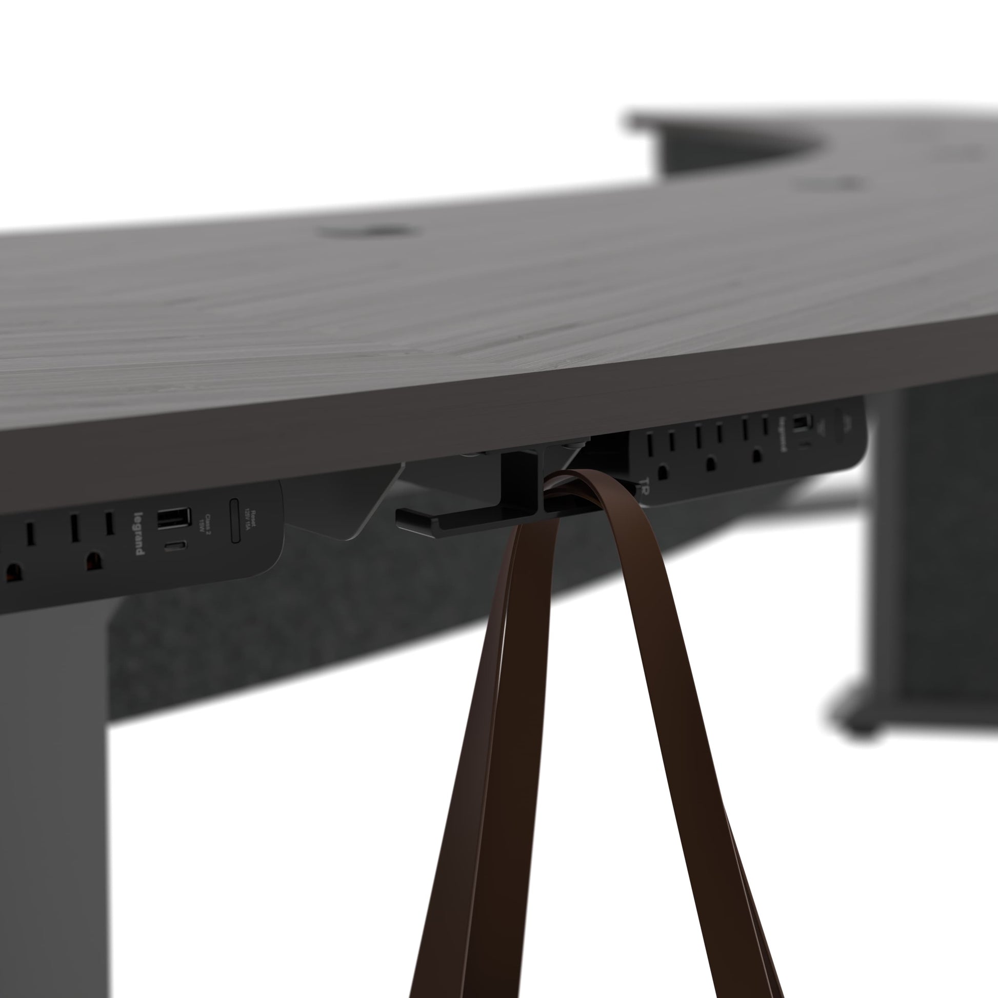 Middle Atlantic FM-TAR-1846430-A3G – Chefbürotisch, 184 × 64 cm, graphit/schwarz, Laminat
