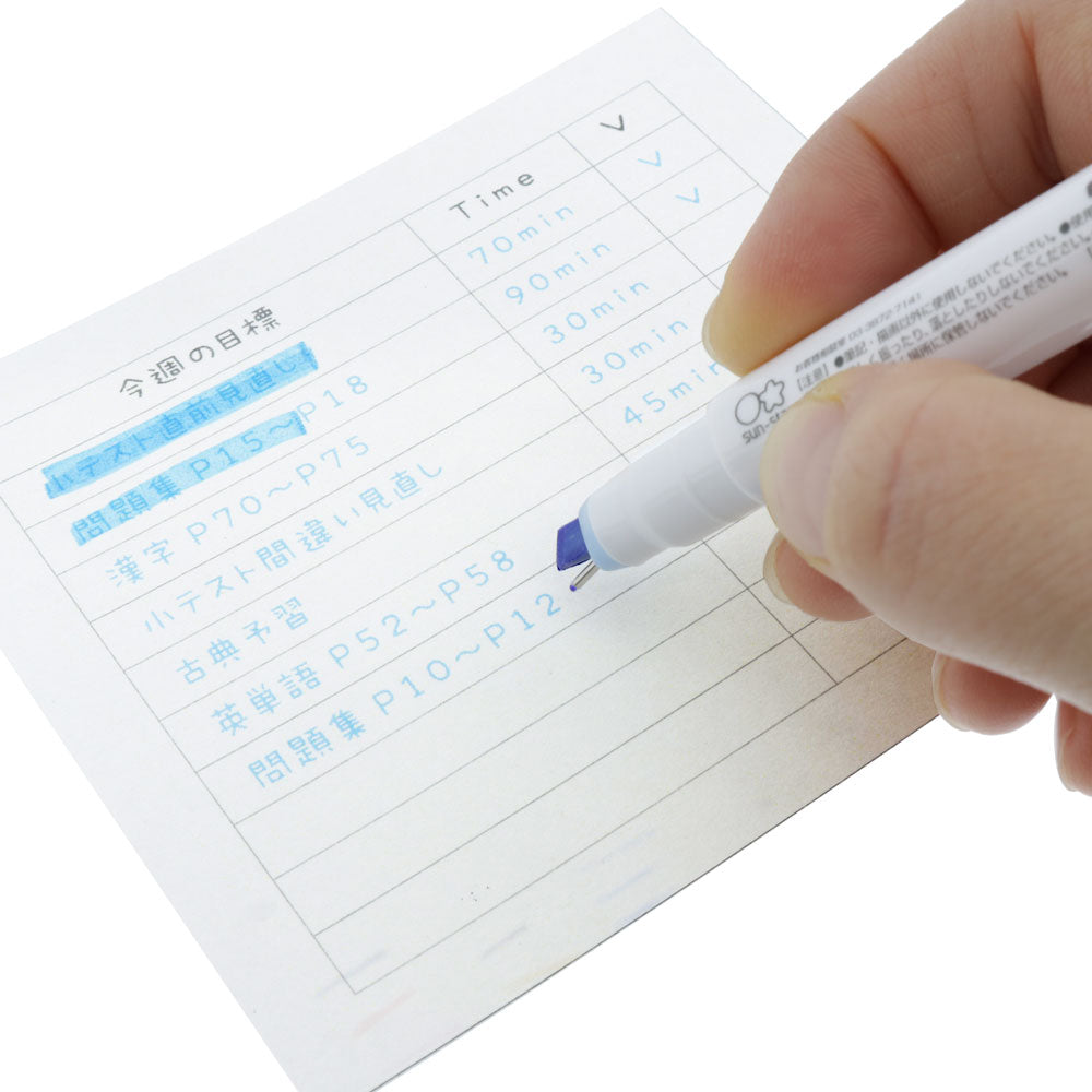 Sun-star Ninipie Stift & Marker Textmarker – Pastellblau, Keil/Fein 4,0/0,5 mm