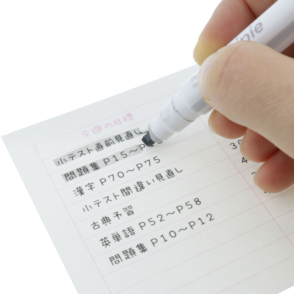 Sun-star Ninipie Stift & Marker Textmarker – Grau/Schwarz, Keil/Fein 4,0/0,5 mm