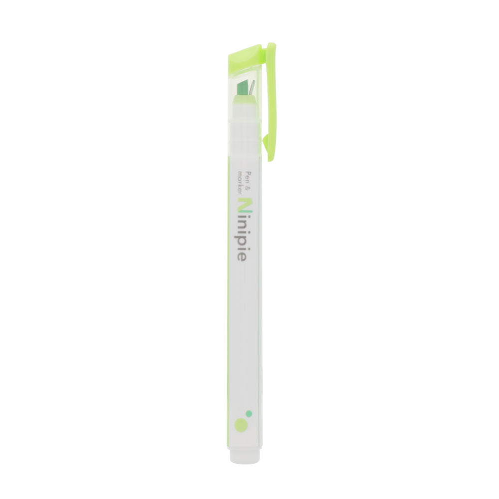 Sun-star Ninipie Stift & Marker Fineliner – 0,5–4,0 mm, gelbgrün × grün, 2-in-1 Spitze