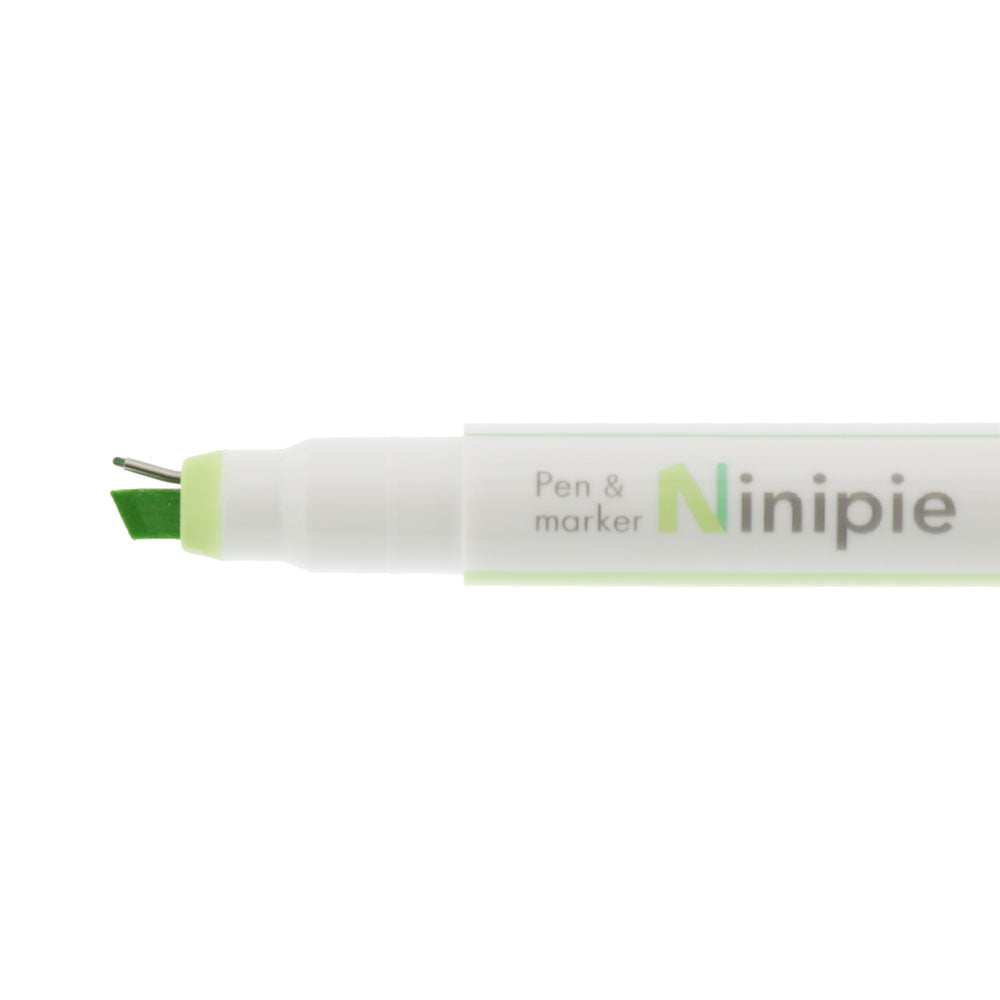 Sun-star Ninipie Stift & Marker Fineliner – 0,5–4,0 mm, gelbgrün × grün, 2-in-1 Spitze