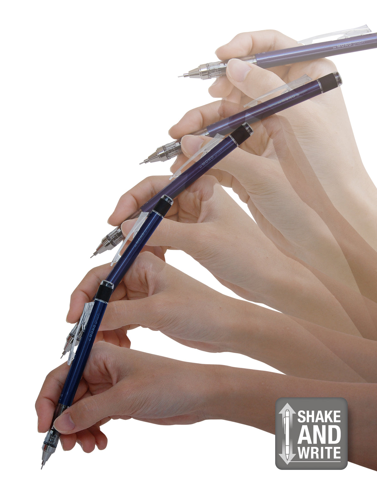 Tombow MONOgraph Druckbleistift – 0,5 mm – Sheer Beige – für Linkshänder – mit Schüttel-Mechanismus