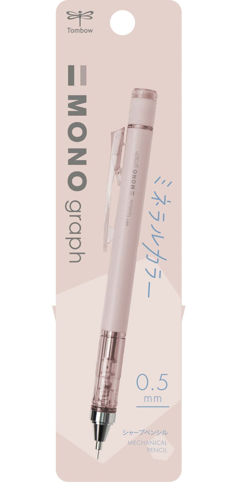 Tombow MONOgraph Druckbleistift – 0,5 mm – Apricot Pink – Für Linkshänder – Schüttel-Mechanismus