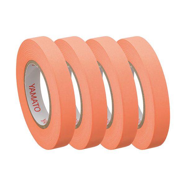 Yamato Haftnotizen auf Rolle – 10 m × 7 mm – orange, vollflächig klebend, 4er-Set