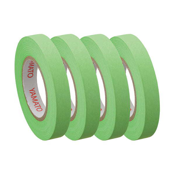 Yamato Haftnotizen auf Rolle – 10 m × 7 mm – limonengrün, vollflächig klebend, 4er-Set