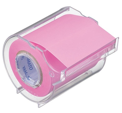 Yamato Memoc Haftnotizen auf Rolle – 10 m × 50 mm – rosa, vollflächig klebend