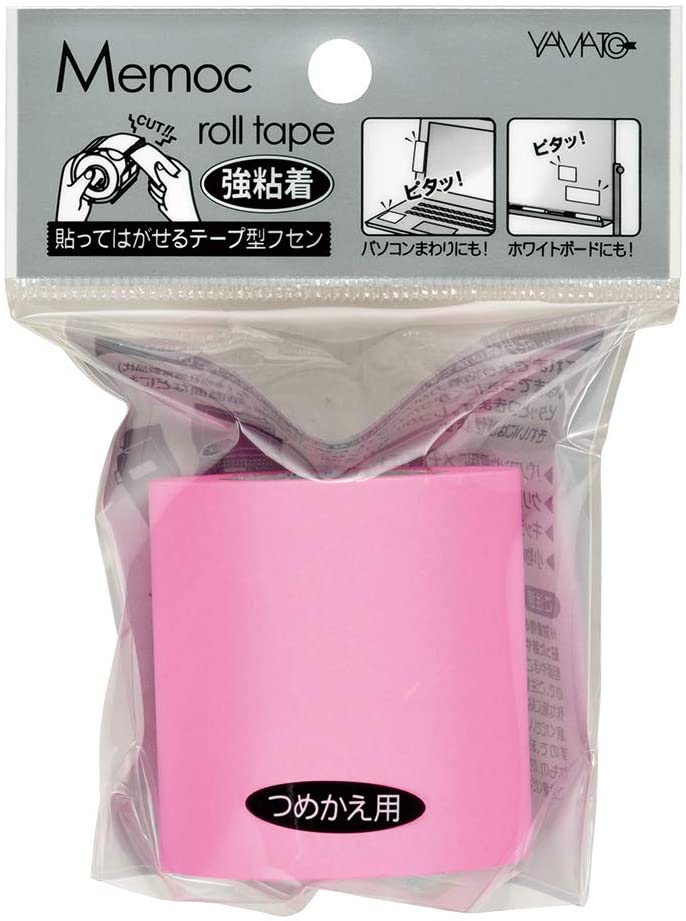 Yamato Haftnotizen auf Rolle – 10 m × 50 mm – rosa, vollflächig klebend