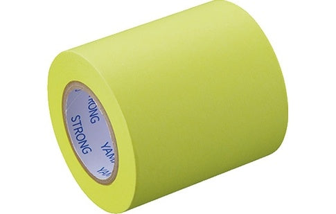 Yamato Memoc Roll Tape Papier Typ Haftnotizen auf Rolle – 10 m × 50 mm – neongelb, vollflächig klebend