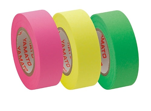 Yamato Memoc Roll Tape Paper Type Haftnotizen auf Rolle – 10 m × 15 mm – gelb, vollflächig klebend, 3er-Set