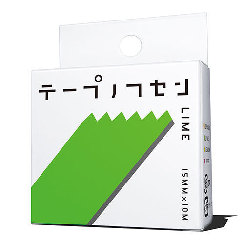 Yamato Memoc Roll Tape Papier Typ Haftnotizen auf Rolle – 10 m × 15 mm – limonengrün, vollflächig klebend