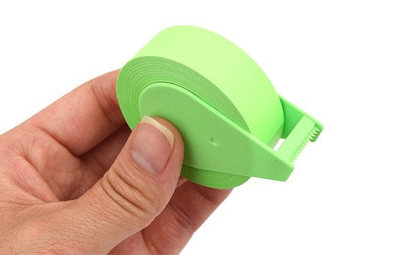 Yamato Memoc Roll Tape Papier Typ Haftnotizen auf Rolle – 10 m × 15 mm – limonengrün, vollflächig klebend